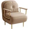 Generic Poltrona Letto Singolo con Materasso Poltrone Letto Singolo con Braccioli Schienale Regolabile in 6 Posizioni Divano Reclinabile per Soggiorno, Camera da Letto(Khaki,190 * 68 * 30cm)