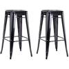 Duhome Sgabello Bar Industriale Esterno, Set di 2 Sgabelli Bar Alto in Metallo, Impilabile Sgabelli da Pranzo, Scandinavian Sgabello Alta per Cucina, Pranzo, Pub, Moderni (Nero, 76cm-2PCS)
