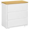 HOMCOM Cassettiera a 3 Cassetti in Truciolato 70x37x75cm Bianco