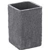 Inbagno Bicchiere Portaspazzolino Effetto Pietra, in Resina, 7 x 7 x H 10,7 cm, Grigio