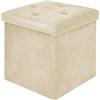 IlGruppone Pouf Contenitore In Velluto Quadrato Moderno Panca Cassapanca Soggiorno Panchina Per Ingresso Scarpiera Sgabello Panca Moderna - Panna