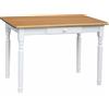 k koma Alder - Tavolo da pranzo in pino massiccio, con cassetto, colore bianco e miele, 70 x 100