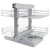 KuKoo Set di 4 cestelli estraibili in acciaio inox da 15-20kg l'uno per mobile con angolo cieco - Dimensioni 520x700x600mm, larghezza interna mobile 800-900mm