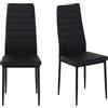 GOKHOMX Set 2 sedie Sala da Pranzo Sedie Cucina Moderne con Cuciture Decorative Sedie da Cucina Per Arredo Sala da Pranzo,Cucina e Ufficio,Gambe in Metallo,Nero