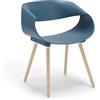 REDÒKASA Sedia in polipropilene DILETTA con gambe in faggio, resistente ai raggi UV, design moderno, ideale per sala da pranzo, cucina, sala d'attesa, bar, ristoranti (Petrolio, 1)