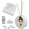 Regalami.Shop 5 bomboniere Cresima Personalizzate diffusore in Marmo di Carrara Completo di Scatola, Confetti alla Mandorla, Essenza, Nastro in Organza e bigliettino Personalizzato (cresima Bimba, 5)