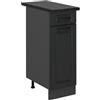 Vicco Mobiletto base per cucina R-Line, Antracite country, 30 cm | Frontale in MDF · + Piano di lavoro · Piedini regolabili in altezza · 1 Anta · Liberamente combinabile