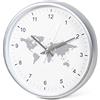 BAKAJI Orologio da Parete Muro Decorazione Cartina Geografica Mappa Mondo Design Moderno in Plastica Diametro 30 cm Colore Bianco a Batteria