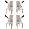 t m c s Tommychairs - Set 4 sedie con cuffia sfoderabile modello Jazz per cucina e sala da pranzo, struttura in faggio color cappuccino, seduta e schienale rivestiti con cuffia in tessuto camoscio