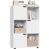WOLTU Libreria Armadio a 6 Cubi con Ante Mensola di Legno | Portadocumenti Scaffale per Casa e Ufficio Porta Libri CD