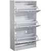 Decor Space Scarpiera Vicky con 3 ante in legno, da interno ed esterno, 60 x 24 x 115 h cm (Bianco)