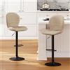 LEWE Set di 2 Sgabelli da Bar Moderni, Regolabili in Altezza, Girevoli 360° Sgabello Alto Cucina con Schienale e Metallo Poggiapiedi, per Isola Cucina, Bar, Sala da Pranzo, Salotto-Kaki