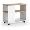 Vicco Tavolino Marian, Rovere dorato/Bianco 70 x 36.6 cm | con rotelle, spostabile per un utilizzo flessibile negli ambienti abitativi