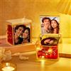 VEELU Carillon Personalizzato, Music Box Personalizzato con LED Light, Decorazioni Casa con Foto Testo Canzone Spotify, Regali Personalizzati Compleanno Anniversario Coppia Lei Lui