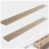 MILUKA Mensole da Parete 110 cm Set di 2 Beige Sabbia - Mensole Sospese in Metallo con Fissaggio a Scomparsa, Mensola Lunga Stretta per Soggiorno, Cucina, Bagno e camaretta