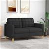 Homgoday Divano 2 posti Nero 140 cm Tessuto Divano Model359095