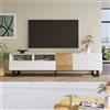 SACOOL Mobile TV 180 x 50 x 38 cm, design minimalista moderno bianco e legno