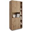 Mobili Fiver, Libreria Componibile Romina (76,8 x 173,6 cm), Rovere Rustico, Libreria da Muro o Divisoria per Camera, Soggiorno, Ufficio, Made in Italy