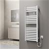 pro.tec Scaldasalviette Elettrico Bagno Scalda Asciugamani da Parete 120 x 50 cm Termoarredo Elettrico 500 W con Termostato Digitale Programmabile - Bianco