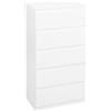 Liink1Ga Cassettiera Camera da Letto in Legno Bianca Larghezza 60 cm Cassettiere Bianche 5 Cassetti, Comodino Cassettiera e Credenza Bianco per Ufficio Soggiorno Corridoio Mobili(60x40x120CM)