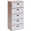 5 five simply smart 5Five - Cassettiera DRESS UP Beige - 5 cassetti - 50x30x100cm - Mobile contenitore funzionale, per organizzare la camera da letto, elegante e pratico