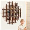 Dailify Mensola Espositiva per Tazze Portatazze da Caffè da Parete, Organizer per Tazze da Tè, Scaffale Espositore in Legno per Teiere da Cucina, Portatazze Rustico a Griglia(100x100cm/39.4x39.4)