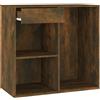 Tidyard Armadietto Cosmetici,Libreria Scaffale,Libreria a 3 Cubi,Scaffale in Legno,Armadietto per Soggiorno Studio Ufficio Camera da Letto,Rovere Fumo 80x40x75 cm Legno Multistrato