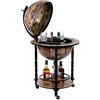 Birendy Carretto da bar gigante 45001WB01, con colonne in legno di eucalipto massiccio, colore bianco avorio, aperto 112 cm di altezza e 58 cm di larghezza