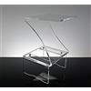 Slato Nox - Tavolino a due ripiani da salotto, Soggiorno, Tavolino lato Divano, Tavolino da caffè, Design Moderno in cristallo acrilico Trasparente, Made in Italy