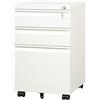 DEVAISE Carrello Portadocumenti con 3 Cassetti Bloccabili, Mobile Ufficio Multifunzione, Scaffale Stampante e Cassettiera con Ruote,Bianco
