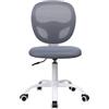 AVANTI TRENDSTORE Codigoro - Sedia girevole da scrivania, regolabile in altezza, rivestimento in mesh nel colore grigio, telaio in metallo e plastica bianca. LAP 44x86-97x45 cm