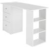 ML DESIGN modern living ML-Design Scrivania per PC Bianca con 3 Cassetti e 3 Ripiani con Spazio Stoccaggio 120 x 49 x 72 cm Tavolo per Computer per Laptop Portatile Mobile Porta PC da Ufficio Lavoro Scaffale Salvaspazio