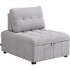 Brigros - Poltrona Letto Singolo In Tessuto Con Schienale Traslante, Poltrona Relax Allungabile A Letto A Scomparsa Singolo Salvaspazio, Pouf Per Camera O Salotto (Grigio Chiaro)