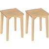 WOLTU Sedie da Pranzo, Sedie in Legno Massiccio, Sgabelli Rettangolare, Sedie da Cucina, Legno Naturale, Portata Massima 120kg, 31x31x44,5cm,
