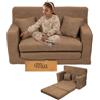 Flumi Personalizzato Divanetto Bambini con Funzione Sleep - 3 in 1 | Divani Piccoli | Divano Bambini | Colore: (Teddy marrone)