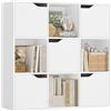 FirFurd Libreria a 9 Cubi Con 5 Porte, Armadietto 3 Ripiani, Scaffale Con 9 Scomparti a Cubi Portaoggetti, Stile Moderno, per Soggiorno, Camera da Letto, Ufficio 90x29x90cm Bianco