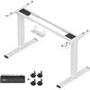 Flamaker Generico Flamaker Scrivania regolabile in altezza, scrivania elettrica, struttura da scrivania regolabile in altezza, gambe da tavolo regolabili in altezza con due motori, Stand Desk (Bianco)