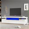 VIVCA Elegante mobile TV lucido, 160 x 39 x 42 cm, bianco con 16 colori di illuminazione a LED, spazio per TV da 70 pollici, con 3 cassetti, supporto per TV lucido