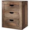 MASSIVMOEBEL24.DE Comodino in Legno sheesham - Oliato/Grigio 45x40x60 Nature Grey #714