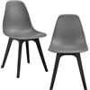 [en.casa] Set di 2 Sedie da Sala da Pranzo in Plastica Sedie Monoscocca Moderne con Schienale Design Ergonomico per Cucina Soggiorno - Grigio/Nero