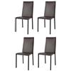 t m c s Tommychairs - Set 4 sedie impilabili modello Julia per cucina bar e sala da pranzo, robusta struttura in acciaio imbottita e rivestita in finta pelle colore moka