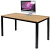 sogesfurniture Scrivanie 120x60cm Tavolo per Computer Ufficio Postazioni di Lavoro Scrivania PC Tavolo da Pranzo Moderno in Acciaio Legno, Teak & Nero AC3TB-120-SF
