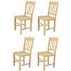t m c s Tommychairs - Set 4 sedie modello Silvana per cucina bar e sala da pranzo, robusta struttura in legno di faggio levigato, non trattato, 100% naturale e seduta in legno