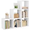 WOLTU Libreria a 6 Scomparti, Scaffale Portaoggetti Autoportante a Scala, Montaggio Flessibile, per Soggiorno, Camera da letto, Ufficio, in Truciolare, Bianco, 90x29x90cm, RGB43ws