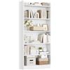 Yaheetech Libreria a 6 Ripiani, Scaffale in Legno con Ripiano Regolabile, 60 x 24 x 160 cm, Libreria Verticale Salvaspazio per Soggiorno, Cameretta, Studio, Ufficio, Bianco