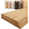LAMO Manufaktur Mensola legno massello senza fori | Mensola 120 cm per soggiorno, studio | Colore: rustico, Bordo: naturale | Legno massello, design moderno, venature decorative