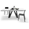 Mobili Fiver, Tavolo Allungabile Romina 140(220) x90 cm, Bianco Frassino con Gambe in Ferro Nere, per 6-10 persone, Tavolo Cucina, Soggiorno, Made in Italy
