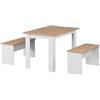 Vicco Set di panche ad angolo Sentio, Rovere bianco/dorato, 112 x 73.6 cm con 2 panche, adatto come set da pranzo per piccoli spazi e cucine