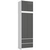 AKORD | Armadio con Estensione | Armadio con Ripiani, e Appendiabiti e Cassetti | 234 cm di Altezza | Mobiletto Cameretta Camera da Letto | Mobili soggiorno | Guardaroba |Bianco | Grigio grafite