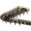 PLWUPE Scorrevole Binario per Tende Bastone per Tenda Pieghevole a Forma di L e U e S Binari Doppio per Tenda da Soffitto Divisoria con Angoli a 90° Asta per Tenda Doccia(Champagne,400cm(4 * 100cm))